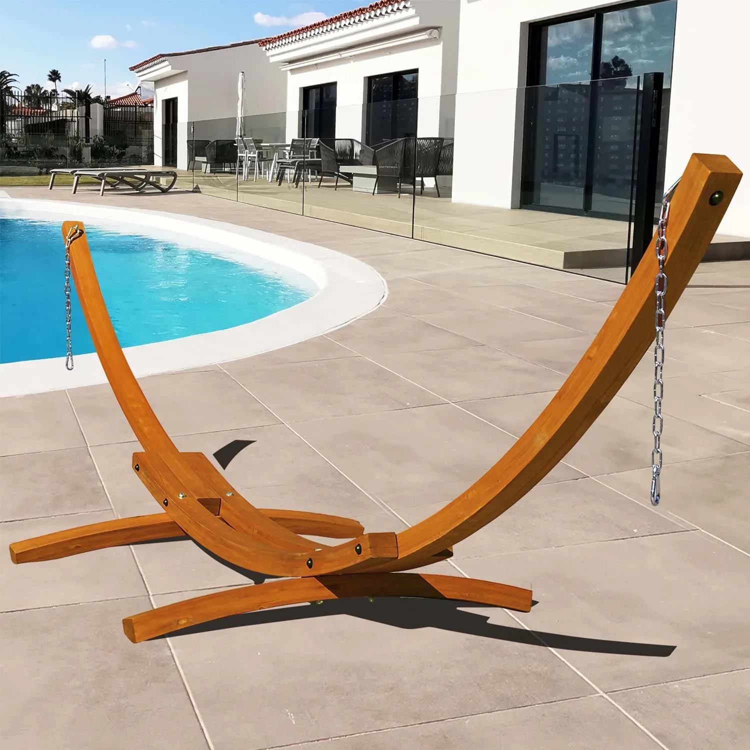 12 FT Hardwood Arc Hammock Stand