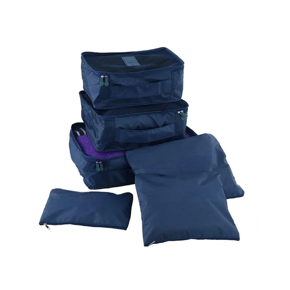 6 Piece Portable Waterproof Travel Bag Set F55-8-1574 Navy