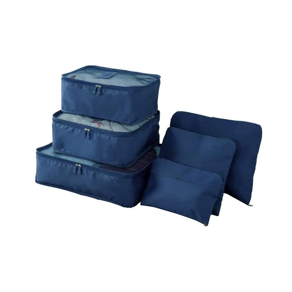 6 Piece Portable Waterproof Travel Bag Set F55-8-1574 Navy