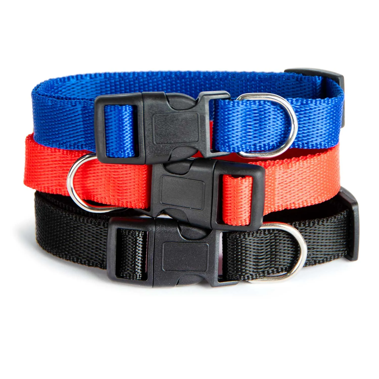 Adjustable Nylon Dog Collar, Assorted Colors, 15"-18"