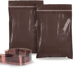 Amber Zip Bags 6x8 Inch Size. Pack of 100 Brown Plastic Bag.