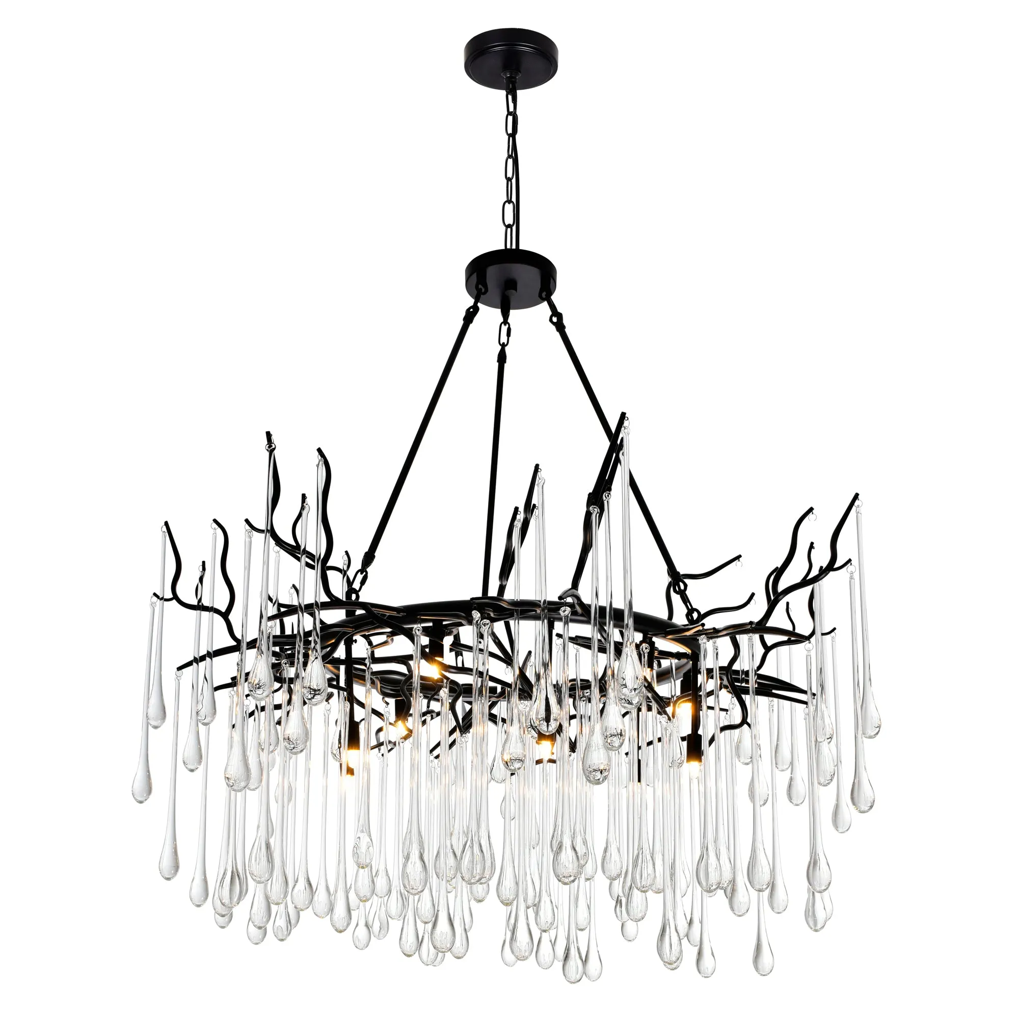 ANITA 12 LIGHT CHANDELIER-BLACK