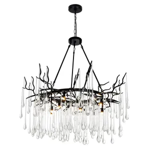 ANITA 12 LIGHT CHANDELIER-BLACK