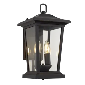 Bright Star Lighting L513 BLACK Down Facing Aluminium Lantern with Clear Glass