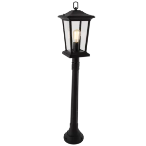 Bright Star Lighting L515 BLACK Aluminium Standing Lantern with Clear Glass