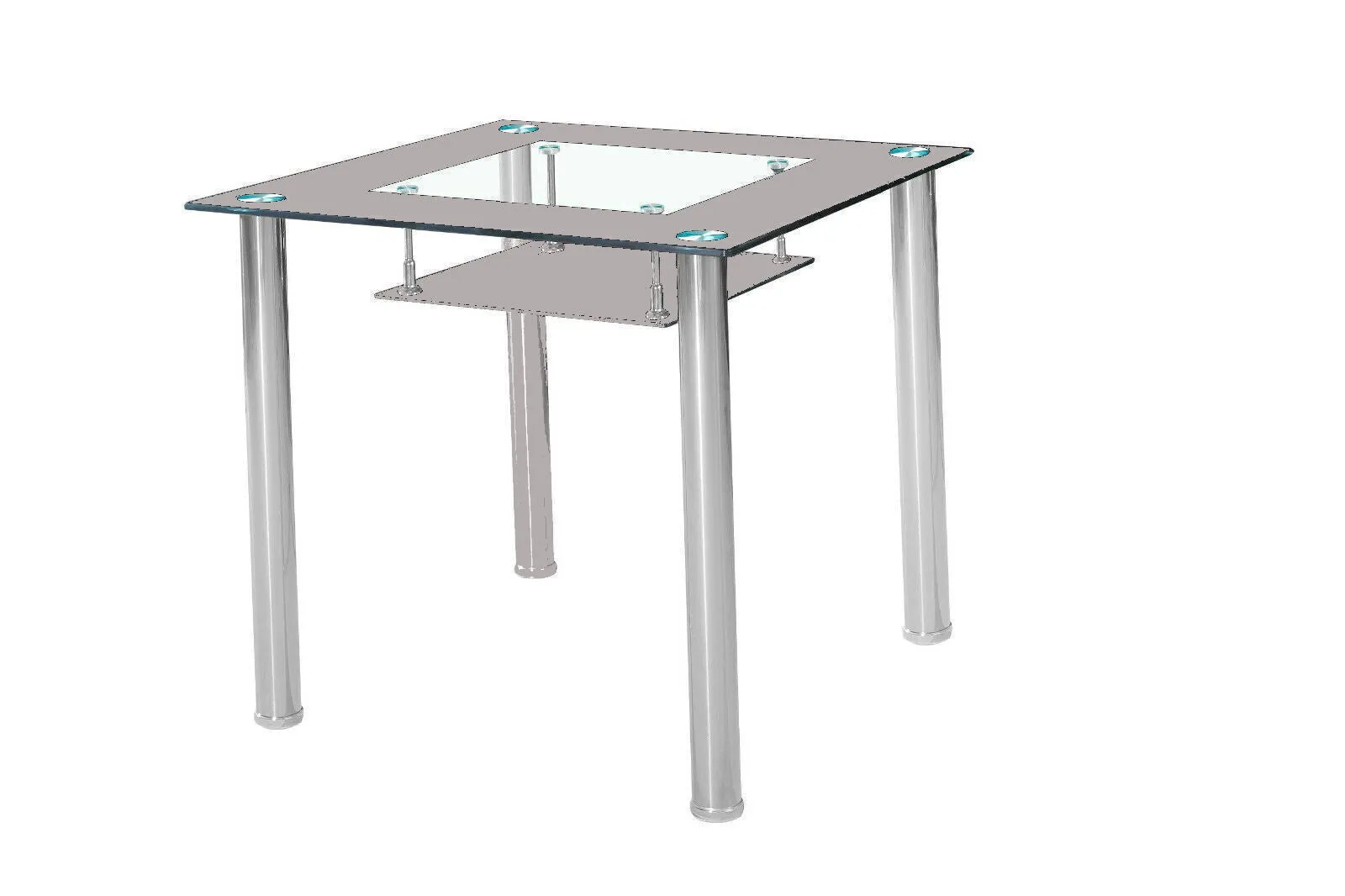 Compact Tempered Glass Dining Table in Black or Grey 80cm 105cm 120cm Sizes