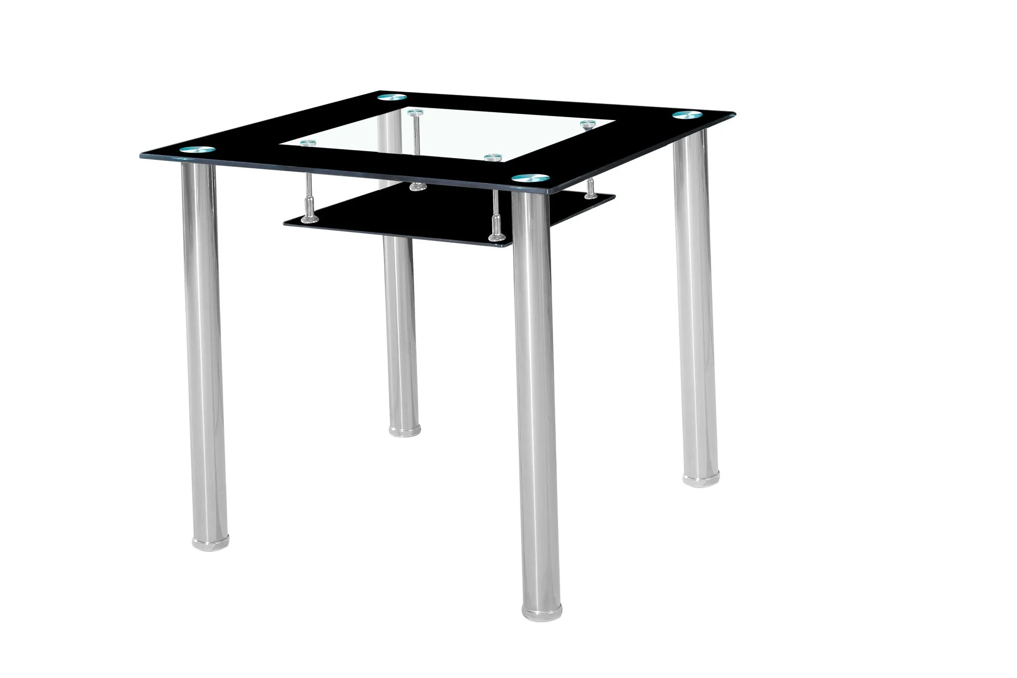 Compact Tempered Glass Dining Table in Black or Grey 80cm 105cm 120cm Sizes