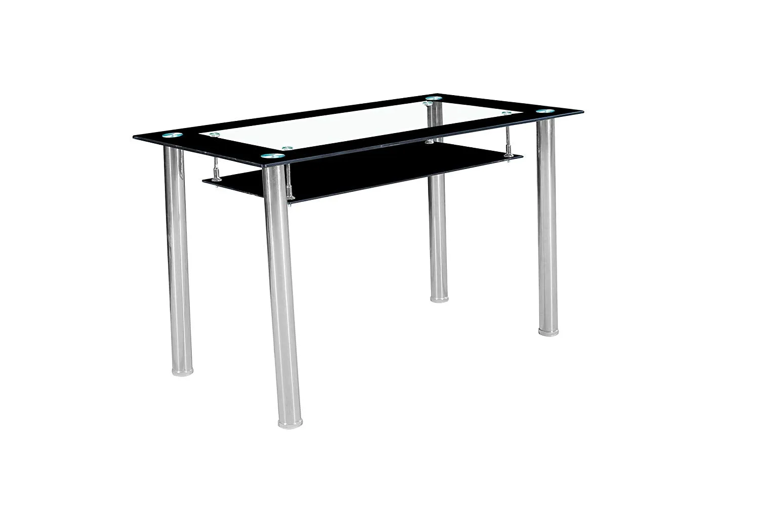 Compact Tempered Glass Dining Table in Black or Grey 80cm 105cm 120cm Sizes