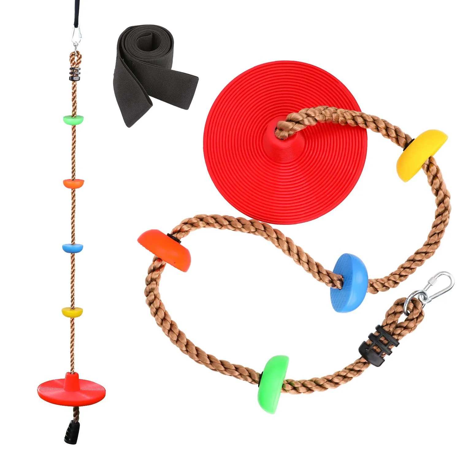 Disc rope swing with seat