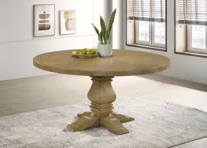 Florence Round Pedestal Dining Table Rustic Smoke