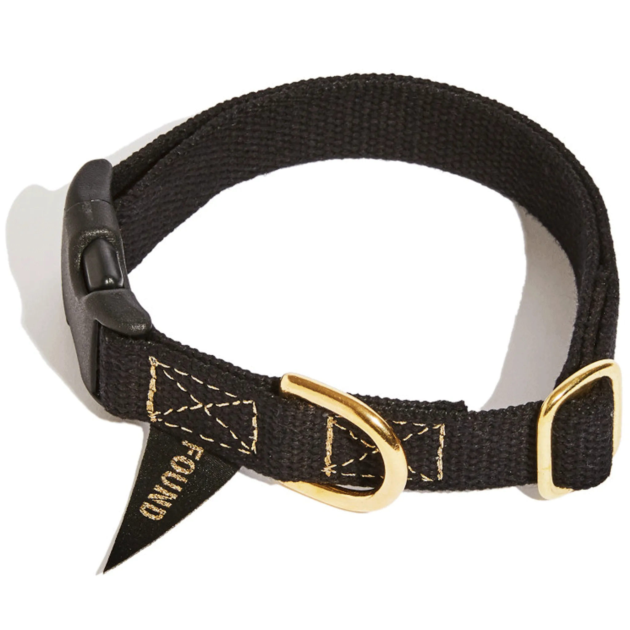 Found My Animal Black Hand Dyed Flat Snap Dog Collar