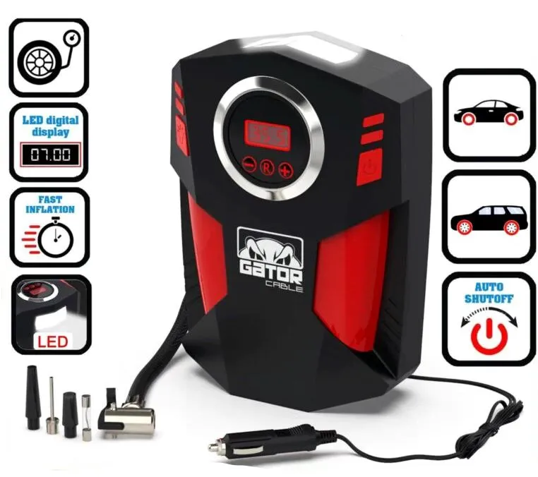 GatorXPro™ Digital Tire Inflator: 150PSI/12V, Portable Electric Air Compressor/Inflator