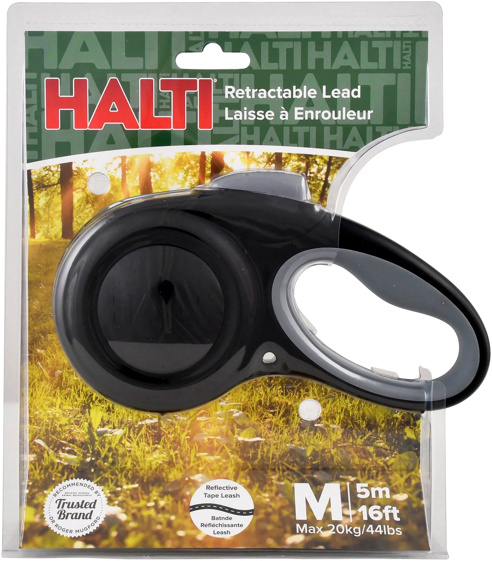 Halti Black & Gray Retractable Lead