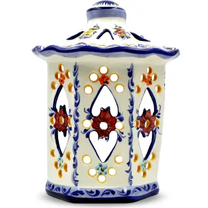 Hand-Painted Portuguese Ceramic Decorative Wall Lantern