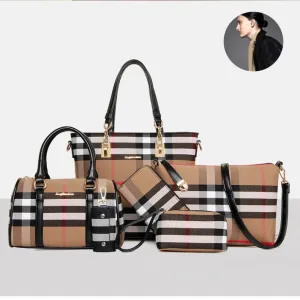 LovelyRLovely Six-piece Print Striped Portable Messenger Set