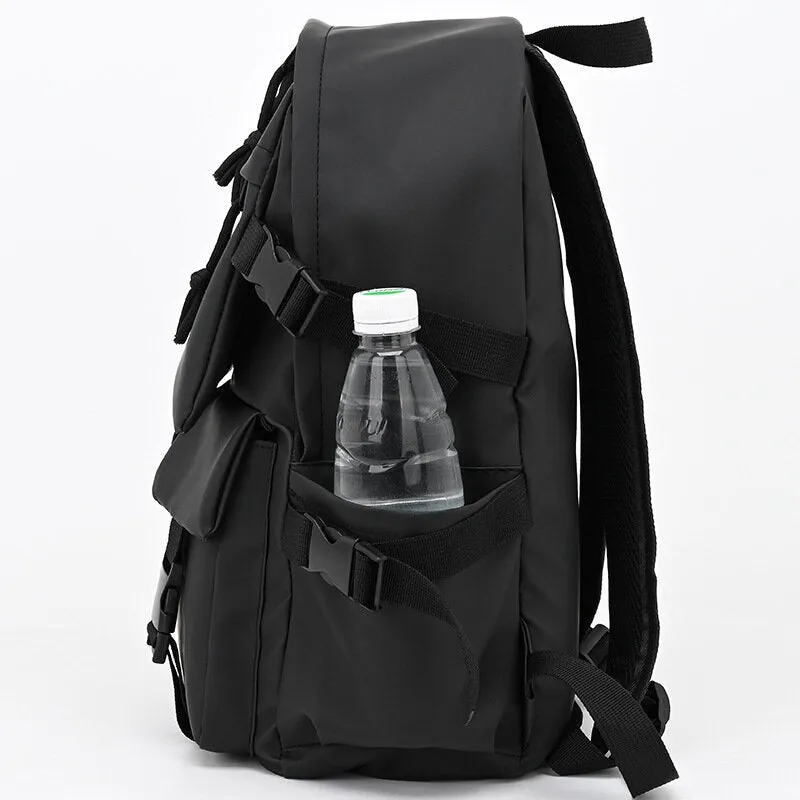 Men Portable Multi-pocket Waterproof Backpack Casual 15.6 Inch Laptop Bag Wearable Shoulder Bag With Shoe Pendant