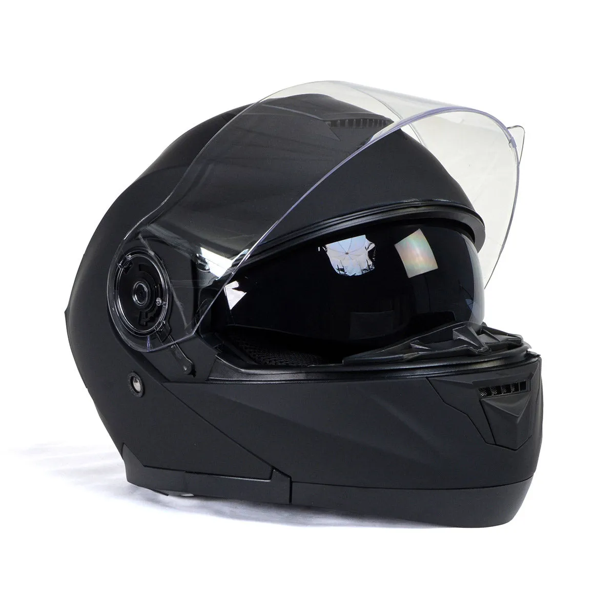 Milwaukee Helmets Breeze Flat Black Advanced Motorcycle Modular Helmet