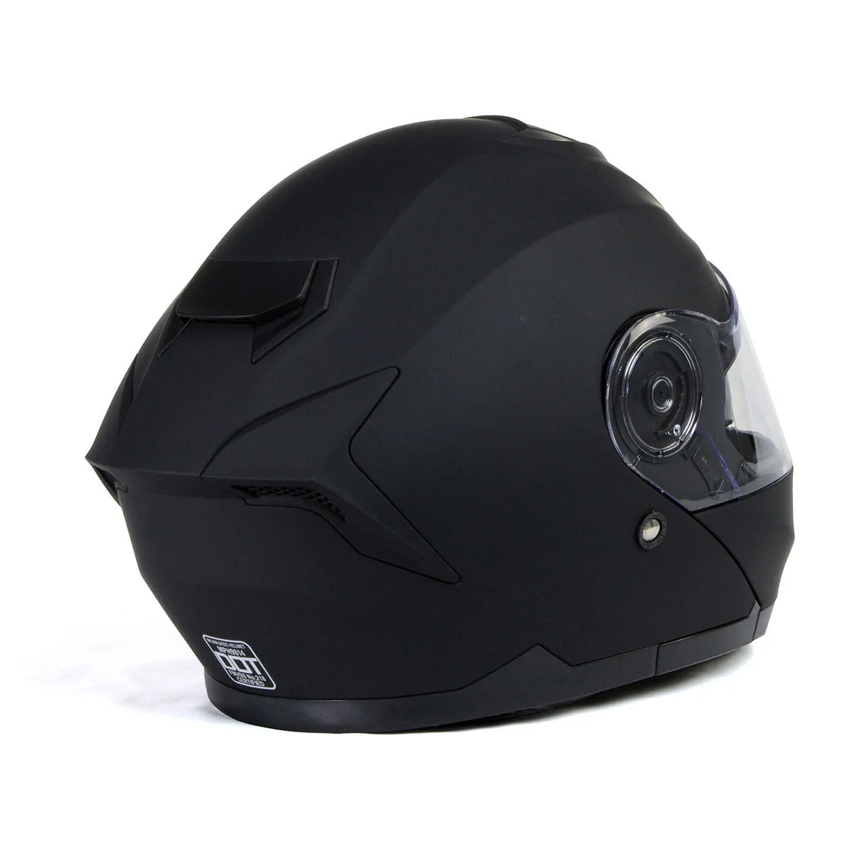 Milwaukee Helmets Breeze Flat Black Advanced Motorcycle Modular Helmet