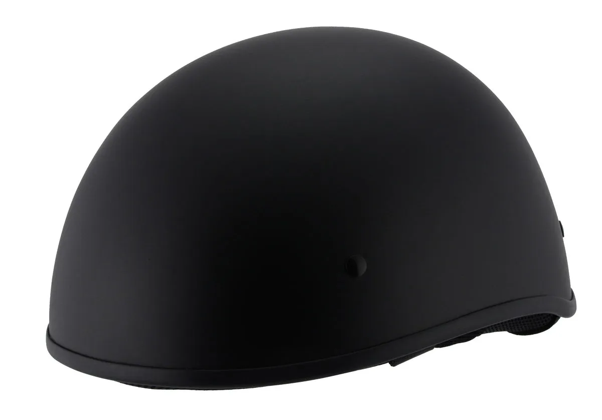 Milwaukee Performance Helmets MPH9710DOT Dot Approved 'Bare Bones' Matte Black Half Motorcycle Helmet for Men and Women