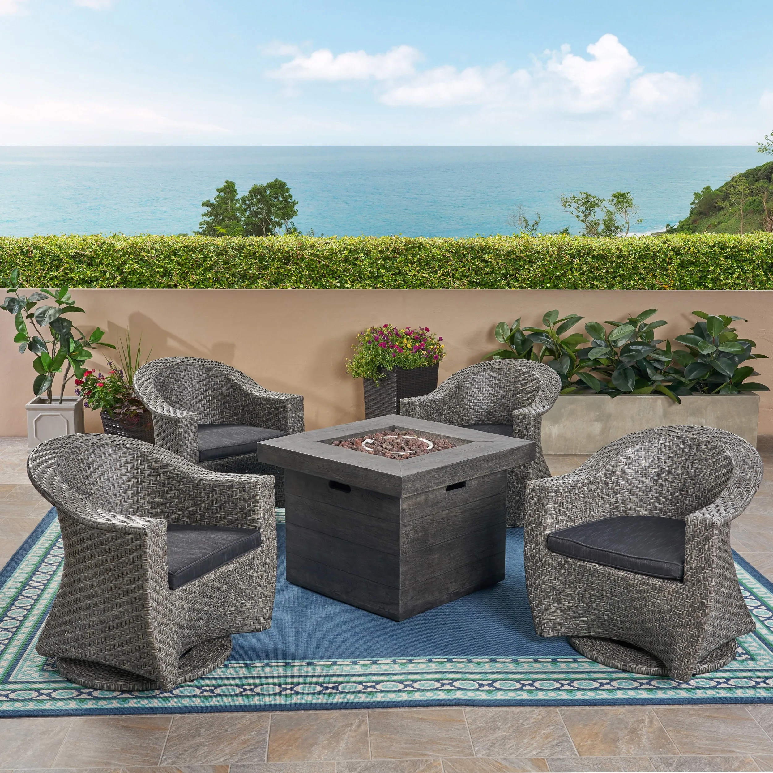 Philipppa Patio Fire Pit Set