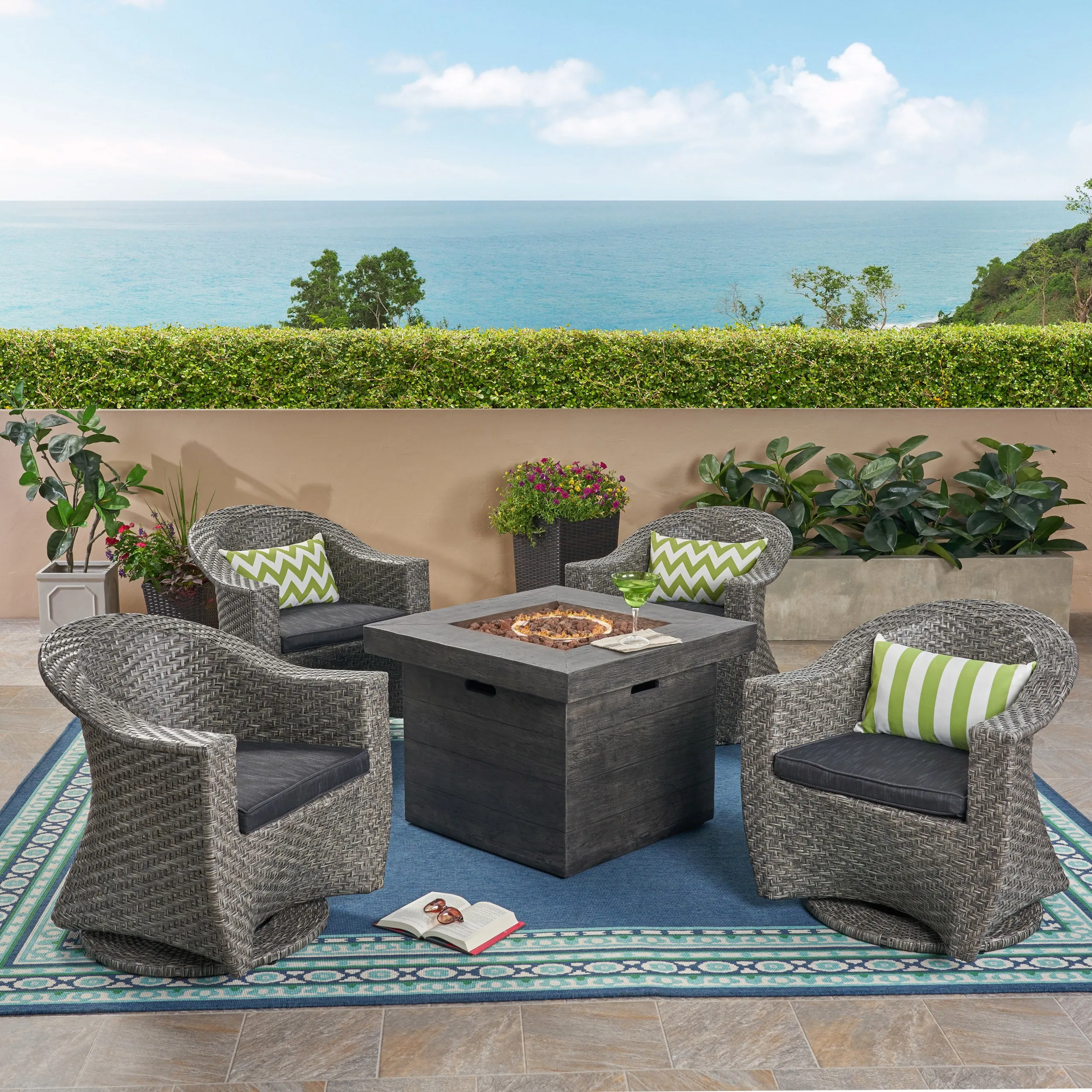 Philipppa Patio Fire Pit Set