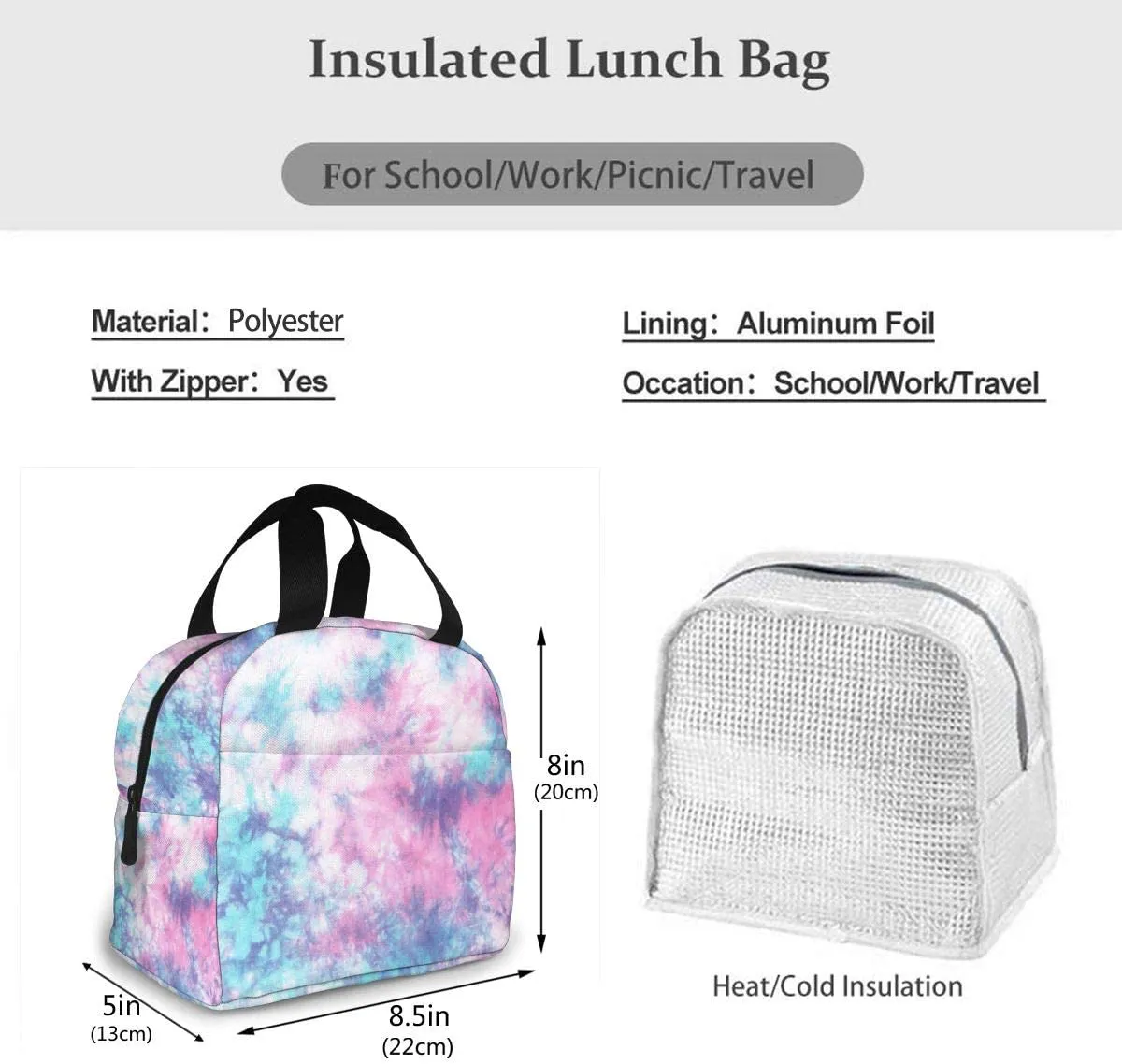 PrelerDIY Panda Lunch Box - Insulated Lunch Bags for Women/Men Little Panda Collection Reusable Lunch Tote Bags, Perfect for Office/Camping/Hiking/Picnic/Beach/Travel