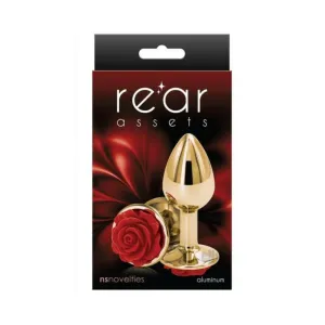 Rear Assets Rose Anal Plug - Small - Red