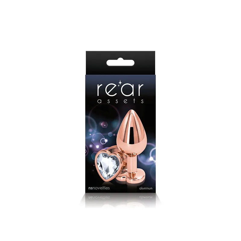 Rear Assets Rose Gold Heart Medium Clear