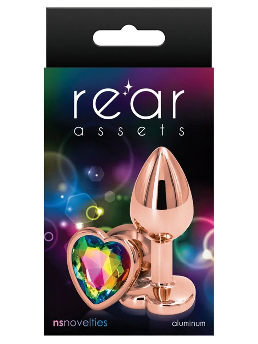 Rear Assets Rose Gold Heart Small Diamond Butt Plug