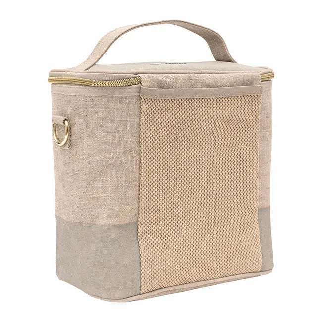 soyoung lunch poche - linen cement colour block