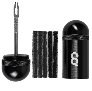 Tubeless MTB Road Bike Tire Repair Kit - Bicycle Mountain Tire Plug Kit - Flat Tire Tackle Repair Patch Kits - Aluminium Full CNC Finish With 5 Brown(1.5mm) and 5 Black(3.5mm) Strips