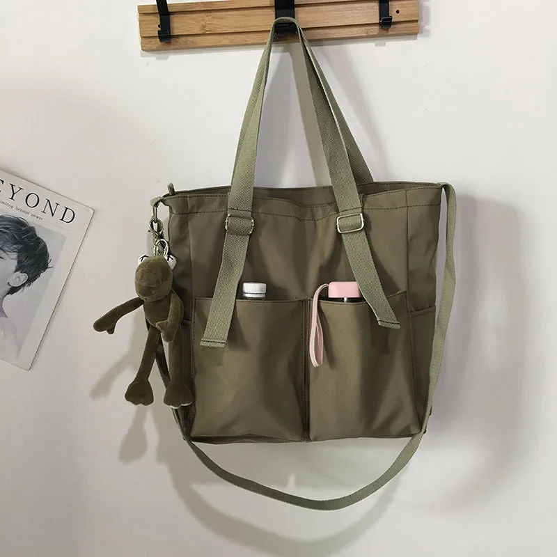 Water-Resistant Oxford Canvas Crossbody Tote Bag