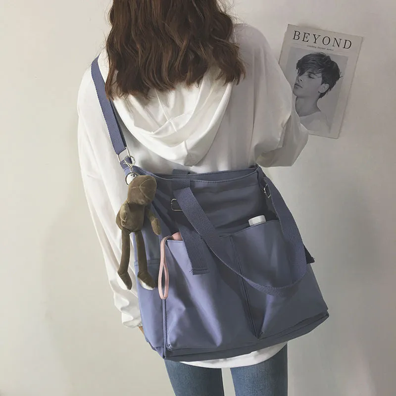 Water-Resistant Oxford Canvas Crossbody Tote Bag