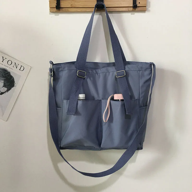 Water-Resistant Oxford Canvas Crossbody Tote Bag