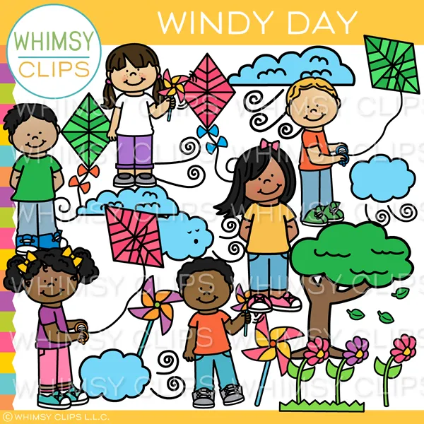 Windy Spring Day Clip Art