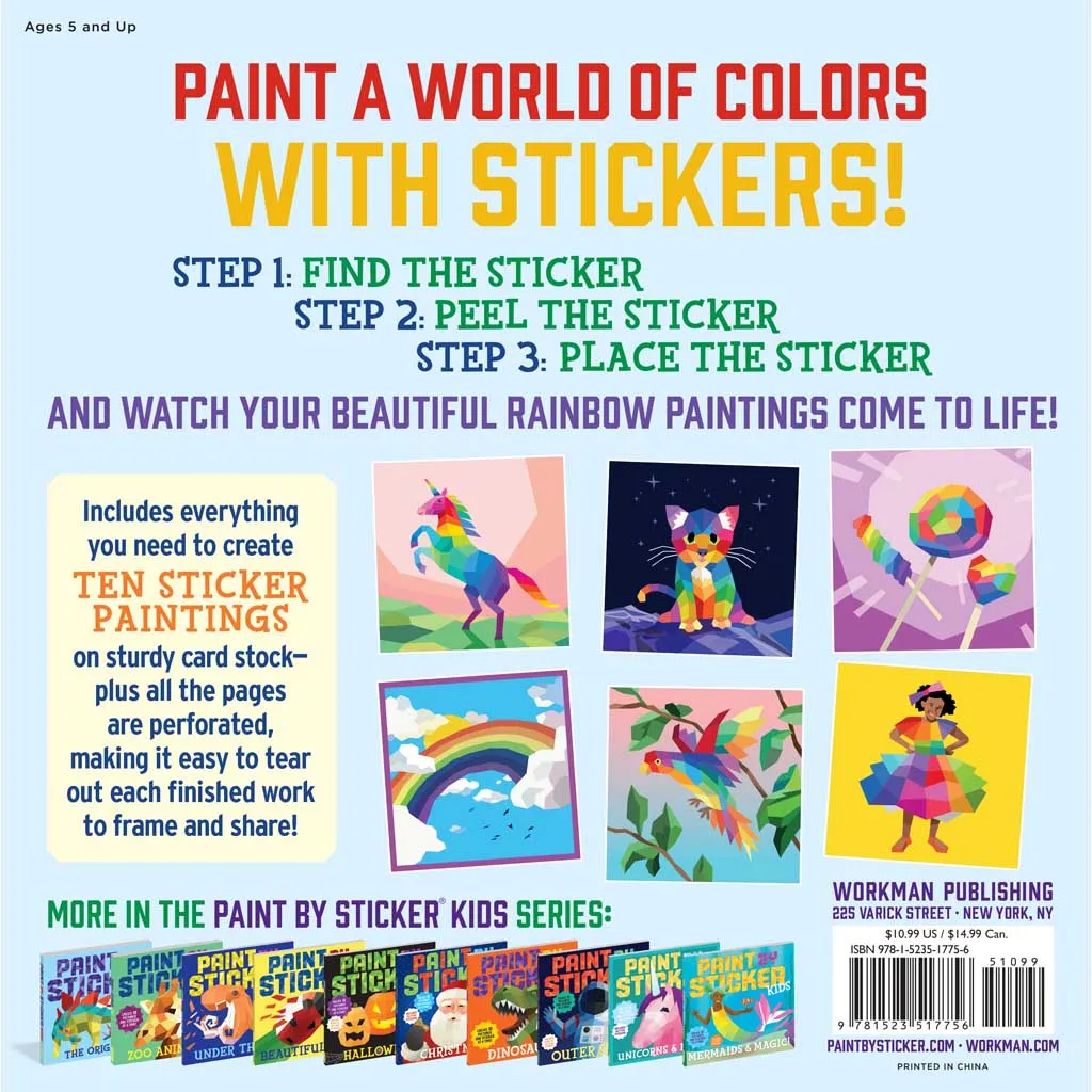 Workman Rainbows Everywhere Paint by Sticker - Activity Book for Kids