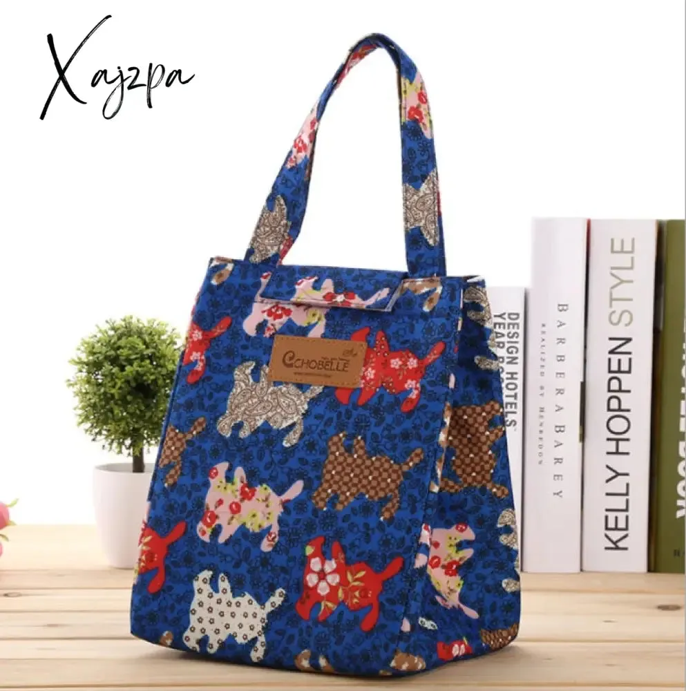 Xajzpa - Fashion Lunch Bag Insulated Thermal  Lovely Cat Multicolor Breakfast Box Bags Women Portable Hand Pack Picnic Travel Products